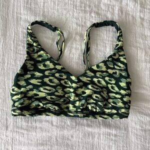 Aerie Green Leopard Print Sports Bra